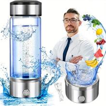 2025 New Hydrogen Water Bottle, Hydrogen Water Bottle Generator, 3-Min Rapid Electrolysis, PEM Technology Water Ionizer, 15.22oz Portable Hydrogen Water Generator For Office, Daily Drinking, Travel Exercise Home, And Gifts (Silver Lid) - Nắp cốc bạc - Xem 3