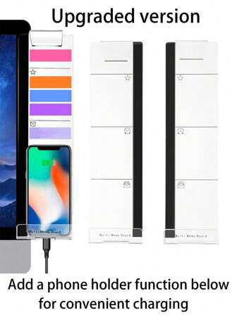 1pc Acrylic Message Board, Computer Screen Reminder Board,Monitor Memo Board,Fashion Multifunction Utility Acrylic Transparent Sticky Note Holder,Side Monitor Display Sticky Notes Memo Pad, Acrylic Whiteboard, Office Desk Memo Back To School,Paper Storage Rack,Computer Monitor Message Memo Screen Paper Holder