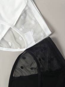 4 pièces Culottes taille basse sexy style triangle en maille transparente de couleur unie pour femmes. Série ultra fine en maille semi-transparente, modèle simple et personnalisé pour l'été.