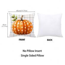 4PC Orange Polka Dot Pumpkin Text Throw Pillow Cover (17.71inx17.71in) Modern Style, Comfortable Pillow Cover, Suitable For Farm, Living Room, Sofa, Bedroom Furniture Decoration, Office Decoration, Best Gift (Pillow Insert Not Included) (Printed On One Side)