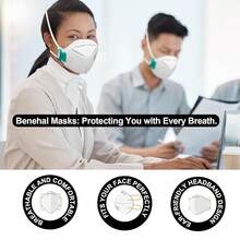 2025NIOSH Approved  Mask Particulate Respirators, Pack Of 60  Face Masks, Individually Wrapped,White - 25 Pack - White - View 3