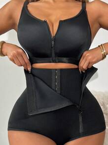 Neue Damen Shapewear mit Taillenkontrolle, Po-Anhebung, Knöpfen vorne, Seitlichem Reißverschluss, gepolstertem BH, Bodysuit