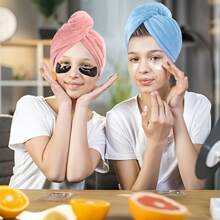 1 Stück ultra-weiches schnell trocknendes Haartuch mit Knopfverschluss, super saugfähige Mikrofaser-Haarturban, Haarzubehör, Badezimmerausstattung, geeignet für alle Haartypen