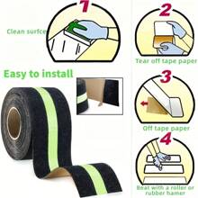 5M (16,4ft) leuchtband im dunkeln Anti-Rutsch-Tape | Selbstklebendes fotolumineszierendes Griffband für Treppen, Badezimmer und Poolstufen | Abrasives PVC-Bodentape - 1 Rolle reicht für 10-15 Standardstufen