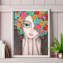 1 buc. Kit de pictură cu diamant DIY pentru adulți, pietre asimetrice, model floral de vis, potrivit pentru începători, decor de perete pentru casă, cadou de sărbători