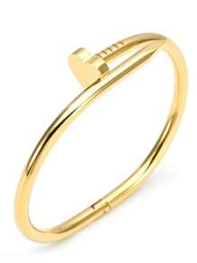 1 pièce Bracelet d'ongle en acier inoxydable élégant de luxe haut de gamme en forme de trèfle et de cœur pour femmes