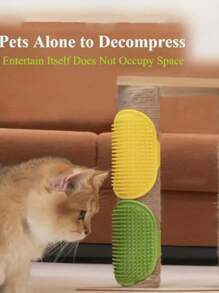 1 pieza Cepillo de baño para mascotas, cepillo de aseo para gatos, guante de baño para perros, guante de masaje, cepillo de limpieza, cepillo de champú para mascotas, peine de baño de goma de silicona con mango redondo ajustable, herramienta de auto-acicalado para gatos, adecuado para rincones de gatos, tabla de rascado para la cara del gato, masajeador de gato ajustable, accesorios para gatos, tabla de rascado para mentón de gato, tabla de rascado de belleza, mini juego para el hogar, herramienta de acicalado para perros y gatos