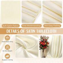 1/2 Pc Ivory White Tablecloth 58*102 Inch, Soft & Smooth, Suitable For Engagement, Party, Banquet, Dinner, Meeting, Celebration, Ceremony Decor