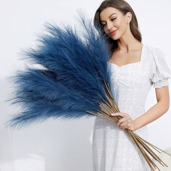 Festival Artificial Flower -15 Pieces Of Artificial Pampas Grass Decorations, Height 27.5 Inches /70 Cm. Suitable For Filling Vases. Suitable For Floor Home Decoration, Bohemian Style Wedding Decoration, Indoor And Outdoor Decoration, Christmas, Halloween, Festival Decoration.