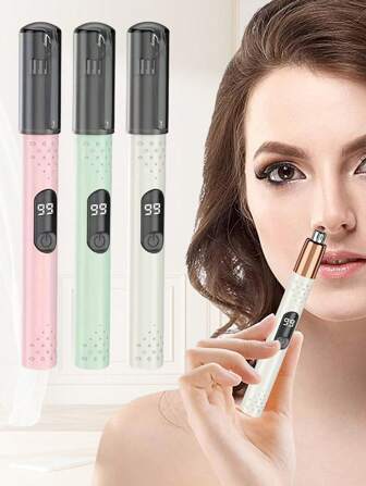 1 pièce Tondeuse à poils de nez électrique, rasoir portable, mini tondeuse à poils de nez, disponible en trois couleurs : blanc, rose et vert. Convient pour le rasage à la maison et les voyages, convient aux hommes et aux femmes