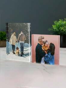 3D亚克力定制照片礼品，定制UV照片打印方块，送给家人和朋友的礼物，带有您自己的照片，婚礼礼物，情人节，情人节装饰