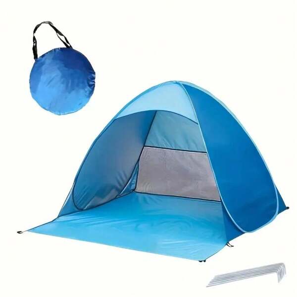 Lightweight, Durable & Portable Pop-Up Beach Tent, Protect You From Direct Sunlight - UPF 50+ UV Protection! Includes 6 Tent Stakes, Perfect As Christmas, Halloween, Thanksgiving Gift, Large Capacity, Wind-Resistant, Easy Storage, Suitable For Fishing, Camping, Picnic, Beach Accessories, Outdoor Activities, Outdoor Shade, Yard Decor, Garden Decor, Patio Decor, Balcony Decor, Party Supplies