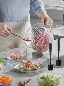 Ensemble de 3 pièces - Hachoir à viande, Hachoir à viande, Hachoir résistant à la chaleur, Convient pour les hamburgers, la viande hachée, la dinde, etc. Hachoir à viande de haute qualité pour faire des hamburgers, de la viande hachée et plus encore