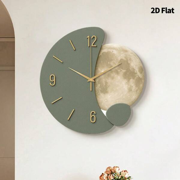 ساعة حائط مسطحة 2D بتصميم إسكندنافي، حركة صامتة بدون إطار، تصميم حديث فائق النحافة بطراز نوردي، ديكور منزلي مثالي للغرف المعيشة والنوم والمكتب والمقاهي، تعمل ببطارية بدون ضوضاء، لوحة فنية تصميم حداثي مبسط