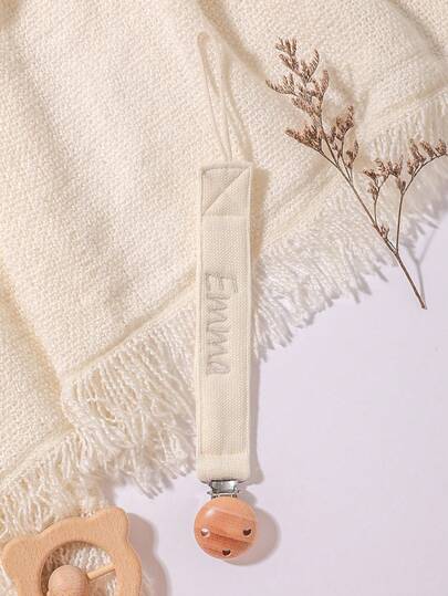 1pc Personalized Baby Pacifier Clip Cute Polka Dot Print Customized Patterns For Boys And Girls, Custom Baby Pacifier Clip Universal Soothing Clip, Suitable For Halloween, Baptism, Thanksgiving, Christmas Gifts Baby Shower Family Decorations Gifts,Street Casual Chic,Baby Accessories