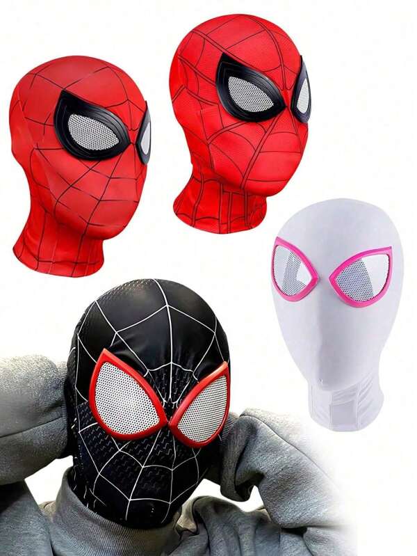 Disney Spider Man Cosplay Mask Movie Spider-Man: Across The Spider-Verse Avenger Superhero Spidermans Spider-Man Miles Gwen Mask Superhero Cosplay Accessories Costume For Men & Women, Miles Morales Iron Spider Mask Gift Miles Morales Gwen Peter Parker Face Mask Headgear Women Men Halloween Costume Mask Party Dress Up Props Accessories