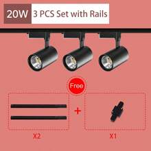 Rotatable Spotlight Ceiling LED Track Light, 3-Color Adjustable, Memory Function, LED Ceiling Track Lighting Kit, Home Decor Recessed Lighting, 220V, Black/White Track Light Set With Track Rail Accessories, Suitable For Stores, Home, Living Room, Kitchen, Bedroom, Clothing Store, Mall, Study, Closet, Display Cabinet, Exhibition Hall, Studio, Gallery, Corridor, Dining Room, Bar, Gym - Track Spotlights - View 17