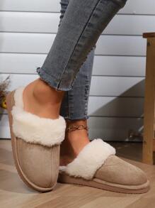 Women's Plush Lining Thick Classic Slippers, Dual-Layer Memory Foam Insole, Anti-Slip EVA Sole