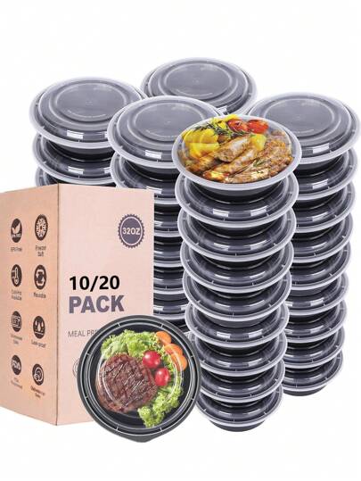 10/20pcs Portable Food Storage Container With Lid For Restaurant, Freeze Friendly - For Kitchen Salad, Snacks, Etc. - Perfect For Family, Takeaway, Picnic, Party, Etc., Kitchen Decoration, Lunch Box, Gift Box, Gift Gift For Friends.(Not Suitable For Use In Ovensmicrowaves, Air Fryers And Other Appliances)