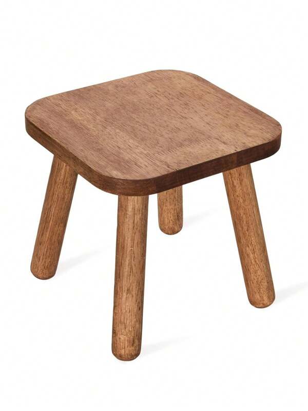 1 Rubber Wooden Stool With Four Detachable Assembly Legs, All Solid Wood Shoe Changing Stool, Walnut Stool, Suitable For Shoe Changing In Living Room, Entrance, Bathroom, Bedroom, Kitchen: Room, Balanced And Stable