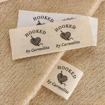 25x70mm 50pcs Personalized Clothing Labels, Sew Twill Labels, Personalized Twill Labels For Clothing, Foldover, Your Text Or Logo,Folding Tags,Art Activities,Warm Ambience,Winter Grace,Packaging Labels