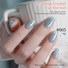 RS NAIL RSNAIL Esmalte de uñas en gel de ojos de gato con cristales efecto gota de rocío, 6 colores pastel de cristal de hielo para uñas de verano con brillo, purpurina, efecto holográfico y reflectante. Pegamento para uñas magnético que requiere curado LED/UV. Regalo para mujeres para salón de belleza y manualidades de arte de uñas en casa.