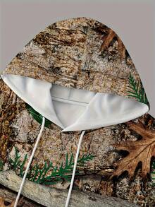 Men's New Autumn Leaf Element Print Hoodie And Pants Set