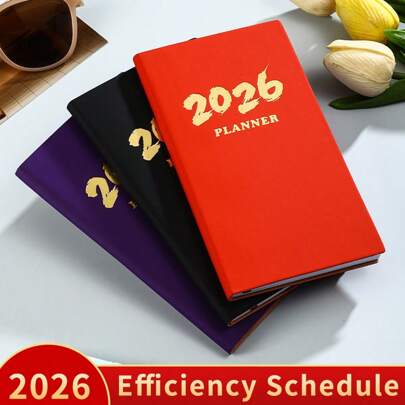 Cross Border 2026 English Schedule Book, 365 Day Time Management, Daily Plan Book, Pocket Notebook, Efficiency Manual,For School Supplies,Back To School