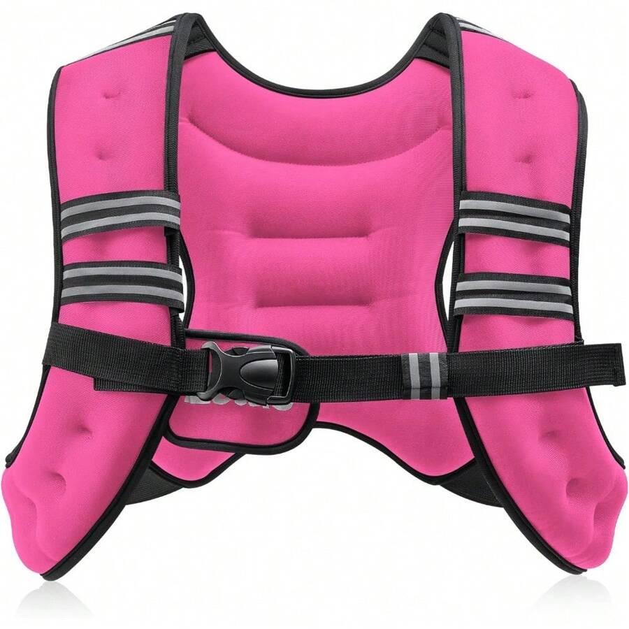 ZELUS Weighted Vest, 6lb/8lb/12lb/16lb/20lb/25lb/30lb Weight Vest With Reflective Stripe For Workout, Strength Training, Running, Fitness, Muscle Building, Weight Loss, Weightlifting