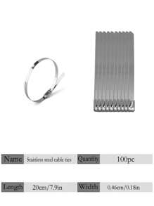 100pcs Stainless Steel Self-Locking Cable Ties, Rust-Proof, Corrosion-Resistant, High Temperature Resistant, Industrial Metal Zip Ties