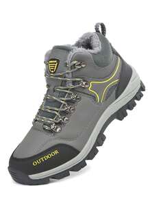 2025 Novos Tênis Casuais de Cano Alto para Inverno, Tênis Pai Forrados Termicamente e Quentes, Tênis de Corrida Leves para Uso Externo, Botas de Caminhada Confortáveis e Versáteis com Cadarço, Sapatos de Trekking Impermeáveis, Tênis Atléticos Respiráveis de Sola Grossa Super Leves para Homens