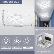 XINGOO 1pc Modern Minimalist Home Lighting LED Strip, Gold/White Luxury Ceiling Light Fixture, Suitable For Living Room/Bedroom/Dining Room/Hallway/Balcony, 6000K Cool White/3000K Warm White, 220V (Warning: Not Compatible With 110V) - White - View 11