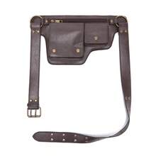 Style Waist Bag - Vintage Synthetic Leather Fanny Pack With Multiple Compartments, Golden Studs & Buckles For Women, Perfect For Outdoor Sports, Travel, And Casual Wear - 咖啡 - 查看 2