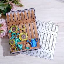 1pc Garden Fence Design Metal Cutting Die, Arts Paper Carving Template, For Paper Card Making, Scrapbooking, DIY Card Album Craft Decoration
