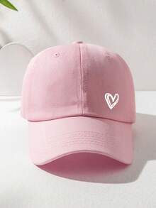 1 件男女通用心形印花透气可调节棒球帽，时尚百搭，适合日常休闲穿着（颜色可能与实际产品不同） - 粉色 - 查看 4