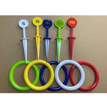 1 Set Of Outdoor Beach Sports Toys, Grass Game Equipment, Numbered Ring Throwing Game, Interactive Fun Games For Parents And Teenagers, Birthday Party Gifts - Durable PP Material, Red, Green, Blue, Yellow, White Beach Accessories - Multicolor - View 6