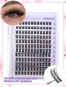 120 PCS Brown DIY Lash Extensions Crossed Wispy Lash Clusters Individual Eyelashes Natural Soft Lightweight 10-18mm Reusable Mix Style Lash Clusters - D - View 14