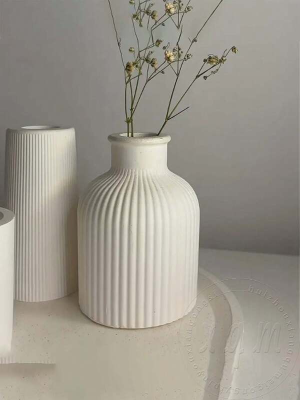 Silicone Striped Vase Mold, Epoxy Resin Gypsum Concrete Vase Mold, Resin Gypsum Vase Mold, DIY Craft Vase Mold, Pen Holder Mold, Home Decoration, Desktop Storage Silicone Mold