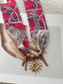 1 pieza Collar de concha, sol y corazón con cinta elegante y de lujo, estilo bohemio y creativo, para dama, hermana, pareja, graduación, regalo, adecuado para uso diario, citas, fiestas, vacaciones, verano y playa