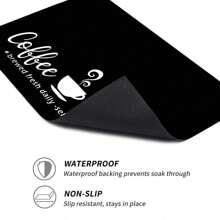 1pc Home Decor, Coffee Cup Printed Drain Mat, New Absorbent Kitchen Counter Drying Pad, Kitchen Dish Drying Mat - Dish Pad, Soft Diatomite Non-Slip Quick Dry Mat, Suitable For Kitchen Counter, Coffee Maker, Espresso Machine, Etc.