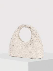 Hollow Floral Woven Bag Bohemian Beach Bag Holiday Casual Bag (Pattern Random)
