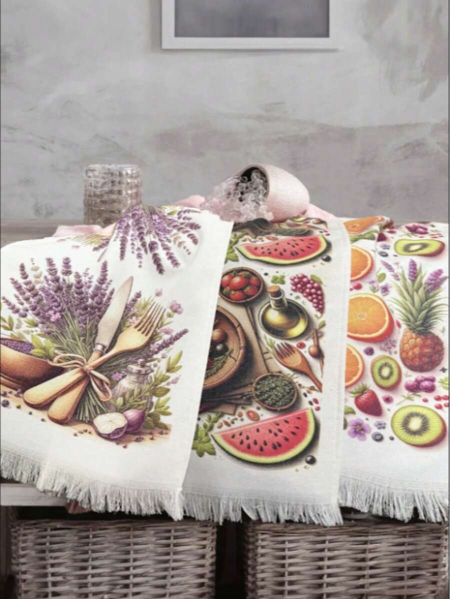 Made In Turkey - 4 Piece Digital Printed Fade-Resistant Towel – 40x70 Cm, Soft & Vibrant Cotton Hand And Face Towel
