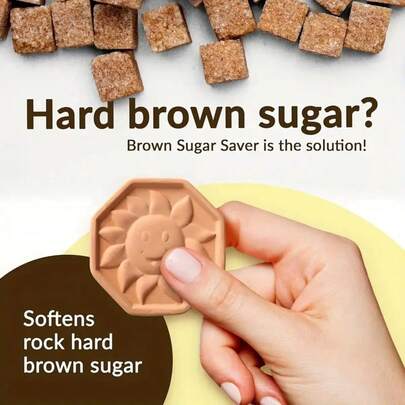 陶土红糖容器，红糖储存器-红糖保持盘，用于保持储存容器中食物的水分，红糖保持器用于保持湿润新鲜厨房小工具食品储存容器叶子设计-陶土熊软化剂替代品