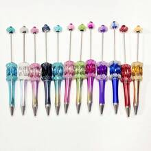 12 Stück Set Luxus UV-beschichteter Kugelschreiber mit schweren Industrie-Edelstein-Blumen-Perlen, DIY Schreibwaren Accessoires, Geschenkidee