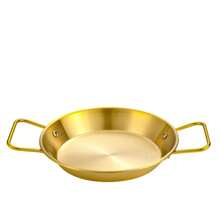 3 piezas de platos de acero inoxidable para mariscos, plato de doble oreja con mango Thick, sartén para paella española, wok de fondo plano, pollo frito coreano y plato para papas fritas, platos para pasta, lobster, adecuado para vacaciones, fiestas, uso doméstico y de restaurante. Debido al proceso de fabricación, puede haber pequeños rasguños y algunas marcas de soldadura en la parte inferior, pero no afectan el uso.