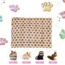 APPKER Adorable Double-Sided Small Pet Mattress - Washable Plush Cage Mat For Rabbits, Hamsters, Guinea Pigs & Squirrels, Durable & Decorative Rug With Playful Star & Paw Print Design, Soft Polyester Material In Assorted Colors - Multicolor - View 8