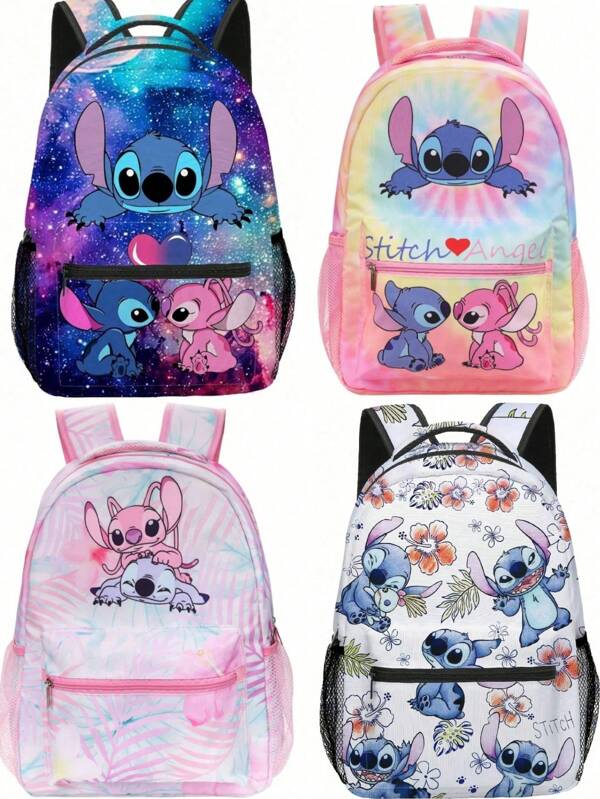 Sanrio Disney 1PC Geantă de machiaj Stitch Geantă de școală primară pentru copii Rucsac de desene animate de mare capacitate Rucsac la modă și versatil Kawaii Cartoon Geantă de școală