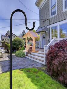 1 套 Shepherd 挂钩，加厚可调节防锈 Shepard 挂钩，适用于户外太阳能灯、庭院花园支架防锈户外草坪灯杆、花篮、喂鸟器 - 黑色-0.8cm - 查看 4