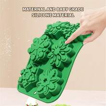 Christmas Tree Silicone Mold - MoldFun Xmas Tree Pan Silicone Mold For Mousse Cake Muffin Baking, Ice Cube, Jello, Chocolate, Soap, Lotion Bar, Bath Bomb, Candle - Green - View 4