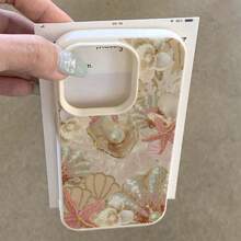 1 Stück Sommer Ozean Thema Handy Hülle aus TPU Material mit Muschel-, Seestern- und Perlenmuster, kompatibel für und andere Handys